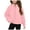 Pink, variant on Girls Zip Up Jacket Crop Sweatshirt Full Zip Athletic Coat Trendy Cotton Sweater Kids Tops Outerwear Hoodie Sportswear Track Jacket