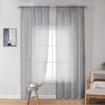 thumbnail image 2 of Cortinas Translucidas, Ligero Vertical Cortinas con Bolsillo para Barra, Equilibrar La Privacidad y La Luz, Cortinas Transparentes para Recamara y Sala, 2 Paneles (Gris), 2 of 4