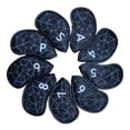 thumbnail image 1 of Cubiertas de cabeza de hierro de golf DYNWAVEMX 9 piezas Classic Spiders PU negro, 1 of 8