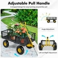 thumbnail image 6 of Demi Bonn 43" Utility Steel Garden Wagon with 4 Removable Side Panels and 900/1200 LBS Load Capacity for Garden, Farm, Yard, Black, 6 of 10