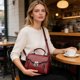 thumbnail image 5 of Bolsa cruzada de pecho con múltiples compartimentos con cremallera, correa ajustable para la cintura, material de PU duradero, almacenamiento portátil unisex para deportes y uso diario., 5 of 7