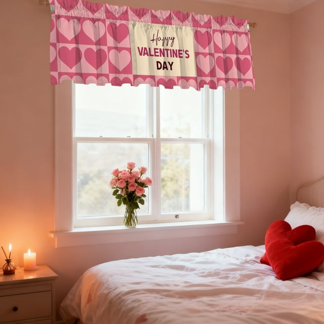 Colorful Printed Blackout Curtains for Kitchen & Bedroom | Polyester Fabric with Rod Pocket | 51.97 x 17.72 Inches | Light Filtering & Privacy | Holiday & Festival Window Decor