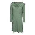 thumbnail image 3 of Maplenight Shirt Dresses for Women Cowl Neck Long Sleeve Hollow Out Holiday Mini Dresses, 3 of 6