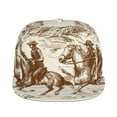 thumbnail image 2 of Daiia Western Desert Cowboys1 print Flat Bill Hats Flat Brim Trucker Cap Baseball Cap Adjustable Classic Low Profile Hat Unconstructed Plain Cap, 2 of 9
