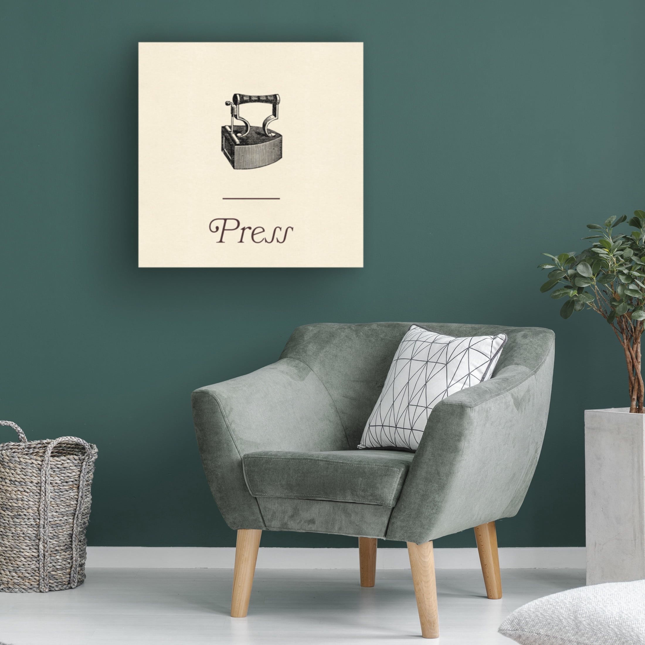Canvas Wall Art - Jacob Green 'Laundry Sign III' Wall Art for Living Room, Bedroom, or Office Décor by Trademark Fine Art - 14 x 14 Inches