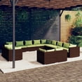 thumbnail image 1 of vidaXL 13 Piece Garden Lounge Set with Cushions Brown Poly Rattan, 1 of 4