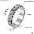 thumbnail image 6 of PULLIMORE Titanium Steel Spinner Ring, Moon Star Anxiety Fidget Band Men Women, 6 of 7