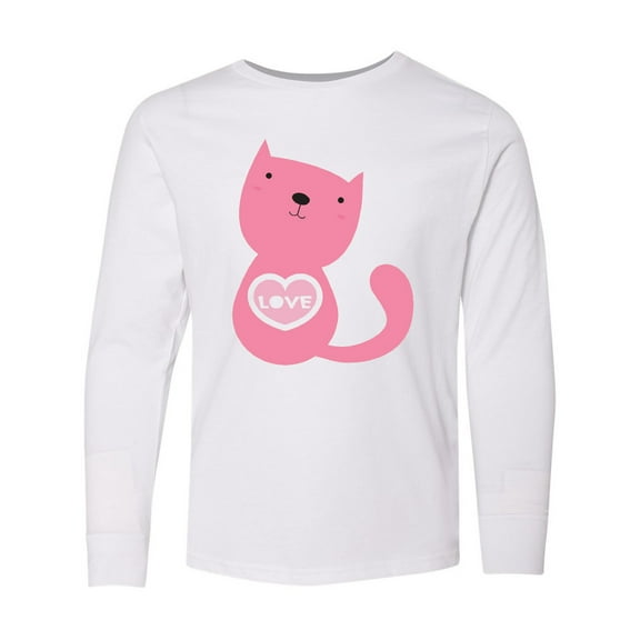 Inktastic Love Cat 2 Long Sleeve Youth T-Shirt