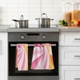 thumbnail image 4 of Yayeee 2 Pack Hand Towels for Bathroom 100% Cotton 16" x 28" Soft Absorbent Kitchen Towel, Swirling Lines, 4 of 7