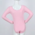 thumbnail image 5 of Lejafay Kids Girls Classic Ballet Dance Leotard Dancer Basic Gymnastic Long Sleeve Solid Bodysuit Pink 8, 5 of 7