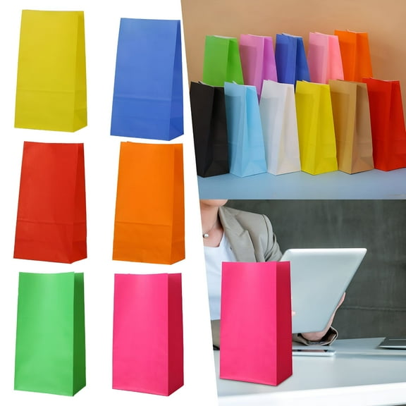 CCOCC Small Royal Kraft Paper Bags,Small Paper Gift Bags with Tissues,for Birthday Wedding Party Favors Grocery Retail Shopping Business Goody Craft Gift Bags