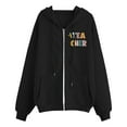 thumbnail image 6 of Yuannlog Womens Hoodies Casual Oversize Zip Up Jacket Long Sleeve Hooded Print Back To School Print Round Comfort Harajuku Baggy Y2K Hoodie, 6 of 6
