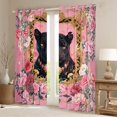 thumbnail image 2 of jejeloiu Safari Animal Cheetah Blackout Curtains Set of 2 (52x84 Each),Cute Flower Window Curtains,Pink Country Floral Curtains and Drapes For Girls Teens,Luxury Bedroom Decor, 2 of 6