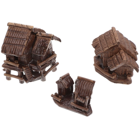 Milisten 3Pcs Ceramic Cottages Ornaments for Fish Tank Aquarium Decorations