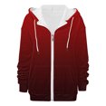 thumbnail image 5 of Women's Gradient Color Zipper Hoodie, Half Zip Stand Collar Pullover with Pocket, Oversized Casual Long Sleeve Sweatshirt for Streetwear, Daily Wear and Outdoor Activities Red S, 5 of 7