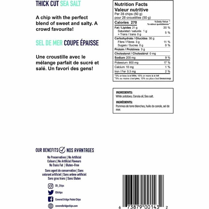 Covered Bridge - ECL Thick Cut Sea Salt, 142g