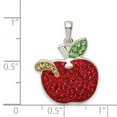 thumbnail image 4 of Auriga 925 Sterling Silver Red Preciosa Crystal Apple w/Worm Pendant for Women(L- 19.43mm, W- 19.11mm), 4 of 6