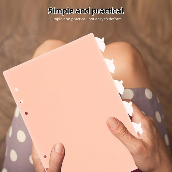 Masteelf 6PCS Detachable Dividers Aesthetic Dividers Cute Binder Dividers with Tabs A5 Size Plastic Divider Sheets for 6-Ring Binder for Notebook Indexing and Classification (A5, 6 Holes)