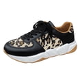 thumbnail image 1 of Dsscvnef Espadrilles pour Femmes à Imprimé Léopard Semelle Épaisse Lacets Chaussures de Course Décontractées Bas Confortables Légères Mode, 1 of 8