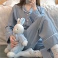 thumbnail image 1 of 2024 ropa de dormir pijamas coreanos mujeres verano lindo corazón estampado pijamas manga larga Pijama conjunto femenino bata cárdigan traje, 1 of 5