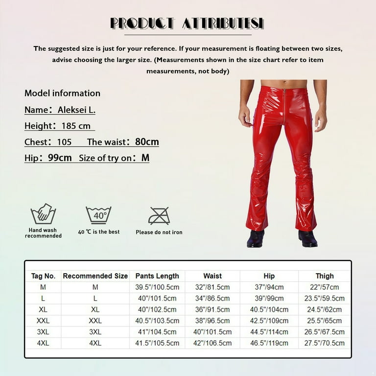 パンツ Brochure PHOTOGRAHER PANTS size L Yeahdor Mens Flare Patent Leather Pants Carnival Party