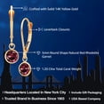 thumbnail image 2 of Gem Stone King 14K Yellow Gold Red Rhodolite Garnet Drop Dangle Earring for Women with Leverback (1.20 Cttw, Gemstone Birthstone, Round 5MM), 2 of 5