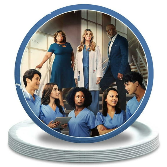 Grey's Anatomy Paper Plates Birthday Decorations Party Supplies Tableware Disposable Dinnerware