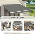 thumbnail image 5 of DEXS Spacious Patio Awning, Manual Retractable Outdoor Sun Shade Canopy, Durable for Deck and Door Shelter, Ideal for Patio Lounging, Garden Protection, UV-Resistant 10x8 ft-Gray, 5 of 8