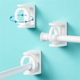 thumbnail image 4 of 2Pcs Rotation Adjustable Bathroom Kitchen Curtain Rod Holder Hooks, 4 of 8