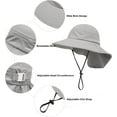 thumbnail image 6 of Muryobao Toddler Kids Baby Girls Boys Sun Hat Summer UPF 50+ UV Protection Caps Wide Brim Neck Flap Beach Play Fishing Hats Grey 1-3T, 6 of 7