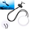 thumbnail image 1 of Glass Convex Lens Clear Vision Diving Adjustable Rearview Mirror, 360 Degree Adjustable Diving Rearview Mirror, for 35cm/13.8In Buckle Lanyard Side Hanging Black,White, 1 of 7