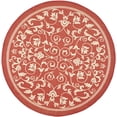 thumbnail image 2 of Safavieh Courtyard Nanda Botanical Indoor/Outdoor Area Rug, Red/Natural, 6'7" x 6'7" Round, 2 of 9