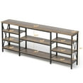 thumbnail image 6 of Console Table with Storage Shelves, 70"L Modern Farmhouse Hallway Table Narrow Sofa Entryway Table for Living Room, Gray, 6 of 7