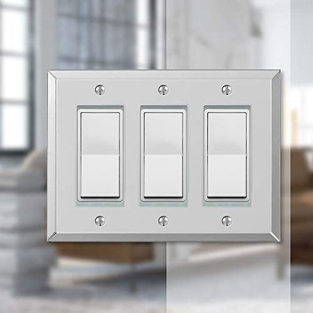Amerelle 66RRR Moderne Wallplate 3 Rocker Acrylic Clear 1-Pack