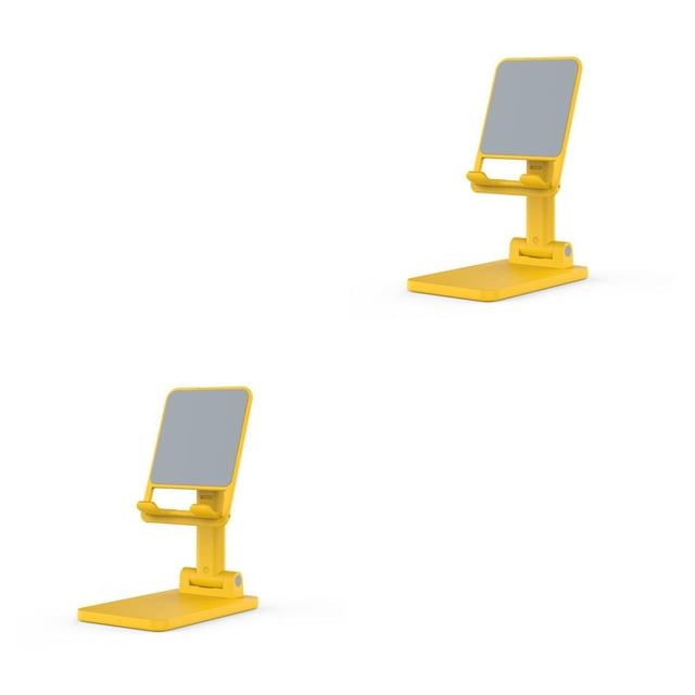 Sidaley Soporte para teléfono Altura plegable Cuna ajustable Dormitorio Oficina Soporte para tableta Montaje Ver TV Soporte para teléfono Amarillo 2piezas