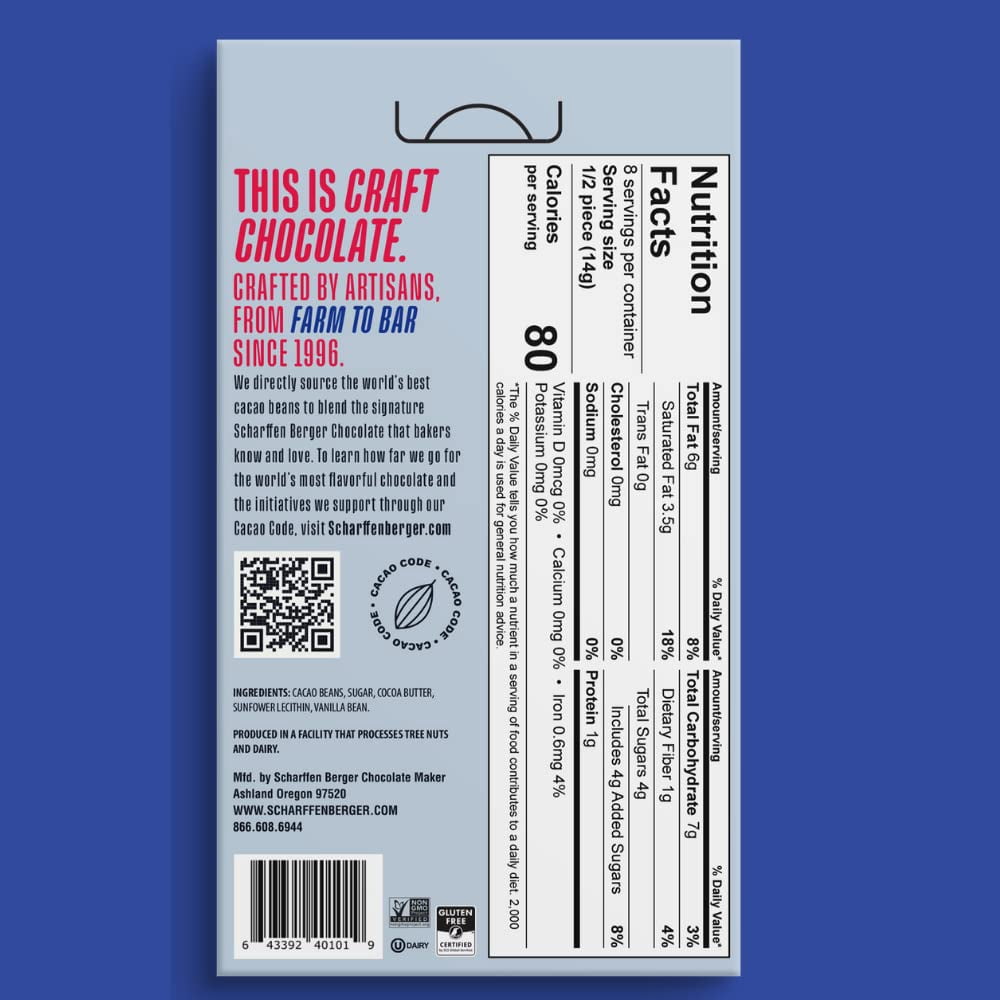 Scharffen Berger 2207916 4 oz 70 Percent Baking Portions Cacao Dark Chocolate - Pack of 12