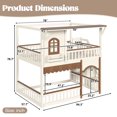 thumbnail image 2 of HOQBN Full over Full House Bunk Bed with Storage Stairs, House Bunk Bed with Window & Side Bookshelf, Solid Wood Bed Frame with Play Designed, Convertible Lower Space for Sleep or Play, Beige+Natural, 2 of 9