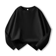 thumbnail image 2 of Fozruso Girls Crewneck Shirts Children's Long Sleeved T Shirt For Border Fall Loose Fitting Base Layer Top Suitable For 11 13 Year Olds,11-12 Years,Black, 2 of 4