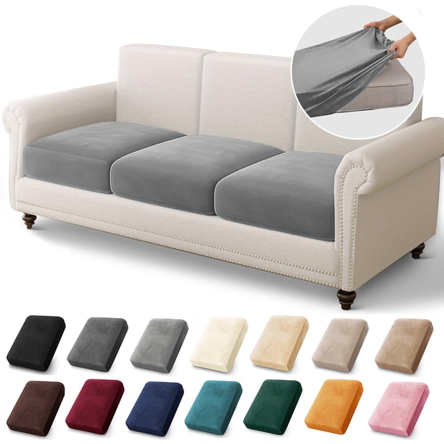 Funda de cojín de sofá de terciopelo para sala de estar, funda elástica antideslizante para sofá, funda suave de Color sólido, Protector de muebles para decoración del hogar