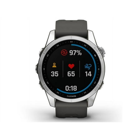 Garmin fenix 7S 42mm Multisport GPS Smartwatch, Silver with Graphite Band