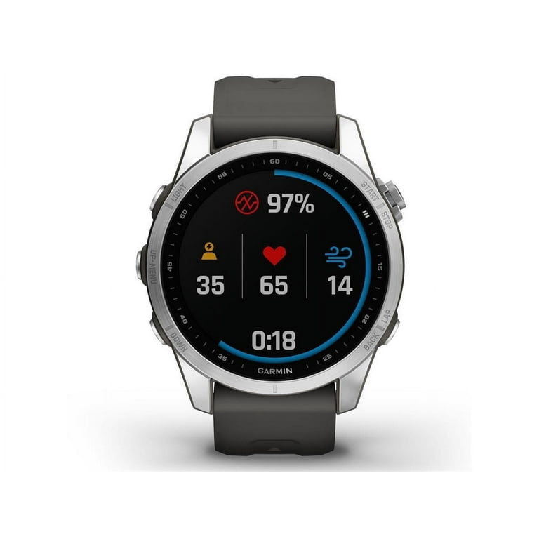 Garmin fenix 7S 42mm Multisport GPS Smartwatch, Silver with Graphite Band Garmin fenix 7S 42mm Multisport GPS Smartwatch, Silver with Graphite Band