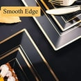 thumbnail image 5 of 60 Pack Black Square Plastic Plates with Gold Rim Include 30 Disposable Dinner Plates 9.5 Inch and 30 Dessert Plate 6.5 Inch, Fancy Plate for Party, Wedding, Halloween and Daily Use, 5 of 6