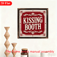 thumbnail image 5 of 2D Flat 1pc, Kissing Booth Wooden Framed Sign Valentine's Day Theme, Wall Hanging, Vintage, Wall Decor for Bedroom, Living Room, Entryway, Decorative Signs Plaques Inch, 2D Flat Easy Hang with Ad, 5 of 8