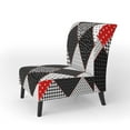 thumbnail image 2 of Designart "Black and White Patchwork" Upholstered Patterned Accent Chair and Arm Chair, 2 of 5