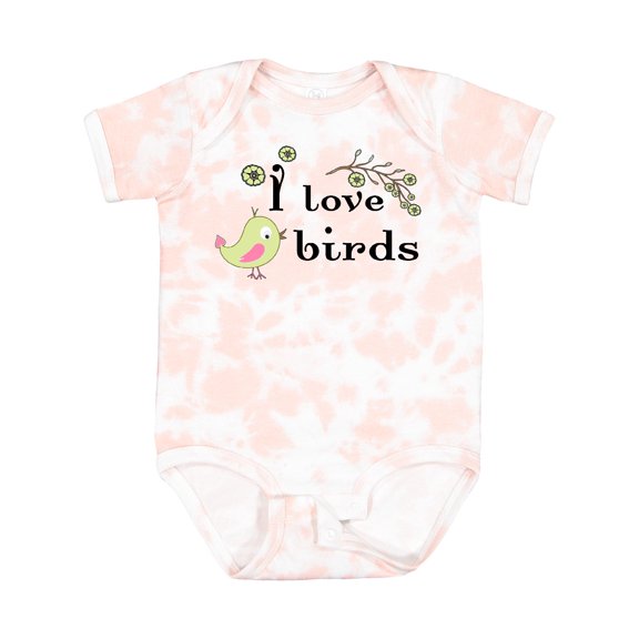 Inktastic I Love Birds Green Boys or Girls Baby Bodysuit