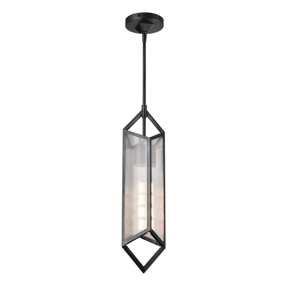 Kuzco Lighting Pd332119 Cairo 6" Wide Mini Pendant - Urban Bronze / Clear Ribbed Glass