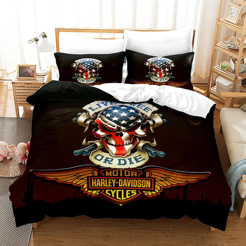 Hd 17 3d Printed Harley Davidson Motor Cycles 2 3pcs Bedding Set Duvet Cover Quilt Cover Pillowcase Walmart