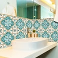 thumbnail image 5 of 10 PCS Peel and Stick Floor Tile, 6"x6" Vinyl Moroccan Style Floor Tiles, Removable and Waterproof Flooring Tiles for Renters, Stick on Floor Tiles for Bathroom, Kitchen, Staircase, 5 of 9