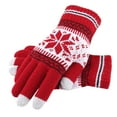 thumbnail image 3 of Skpblutn Glove Snowflake Printing , Creative And Able Mobile Phone With Screen , Thick And Adult Men'S And Women'S Knitted Warm Gloves Red One Size, 3 of 5
