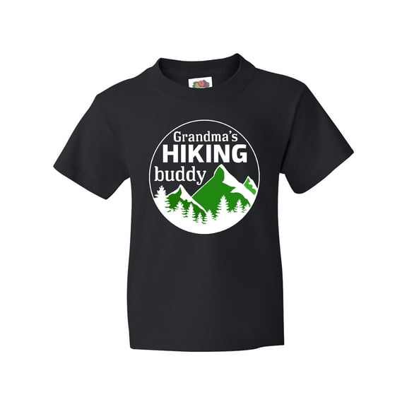 Inktastic Grandma's Hiking Buddy with Mountains and Trees Youth T-Shirt